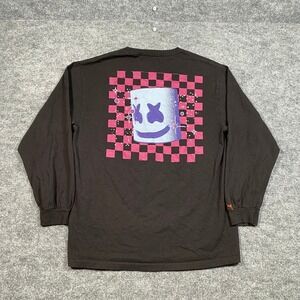 Marshmello Mens Long Sleeve Graphic T-Shirt Black EDM DJ Merch Size Large